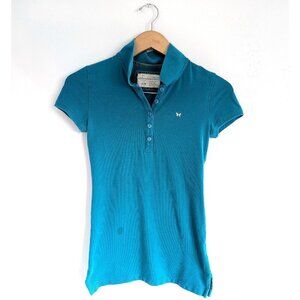 Aeropostale Vintage Women's Teal Blue Polo Y2K Fashion Early 2000s Style